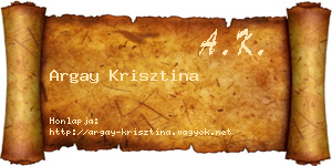 Argay Krisztina névjegykártya
